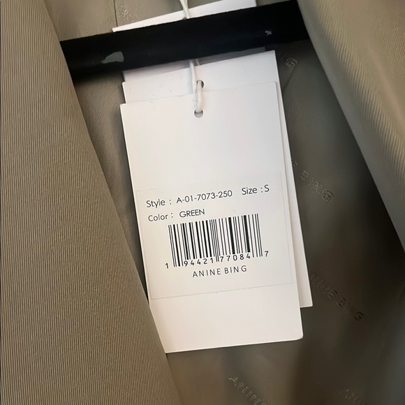 Anine Bing Quinn Blazer Green Khaki - Picture 6 of 9